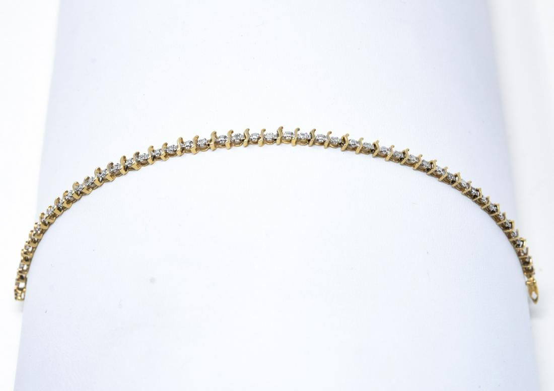 18K Gold & Diamond Tennis Bracelet (1 of 8)