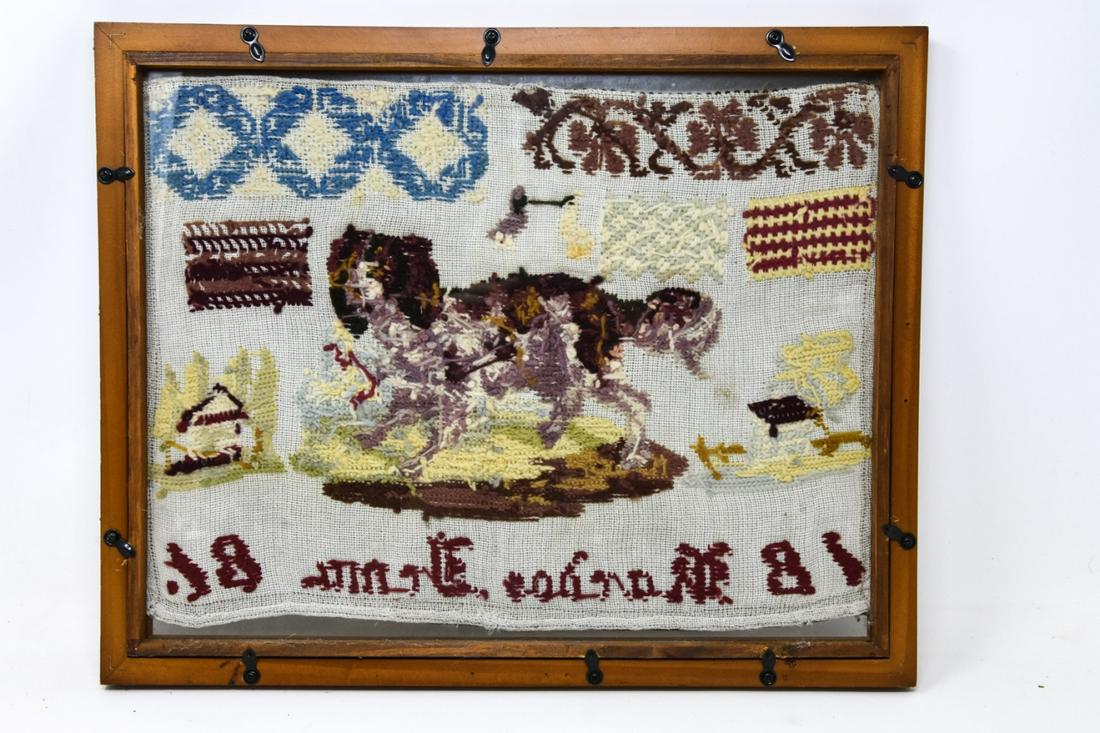 Antique 19th C English Framed Needlepoint Sampler (1 of 9)