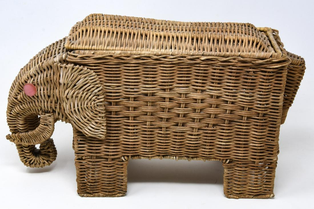 Vintage Handmade Elephant Form Woven Basket (1 of 6)
