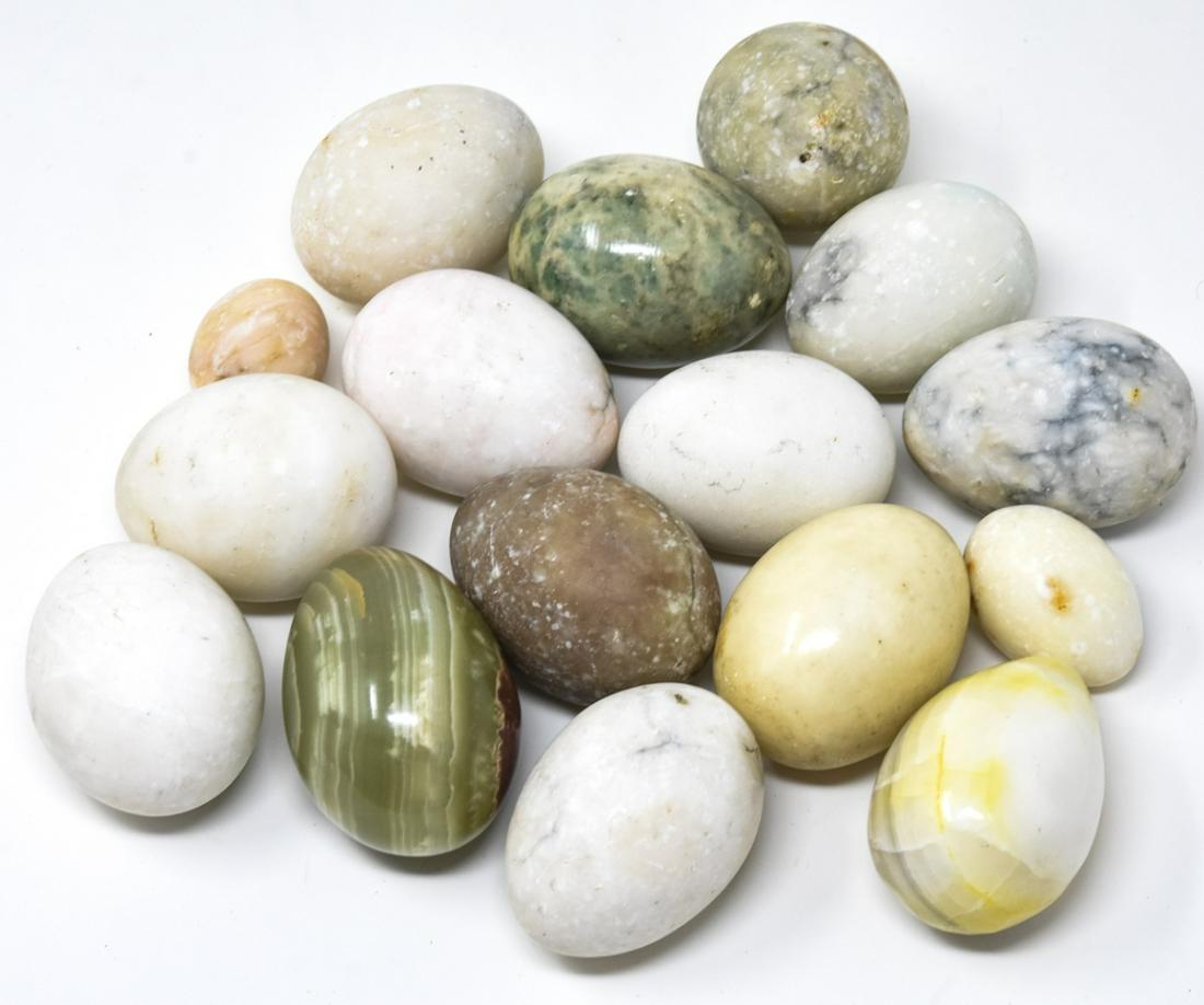 Collection of Carved Marble & Agate Eggs (1 of 7)