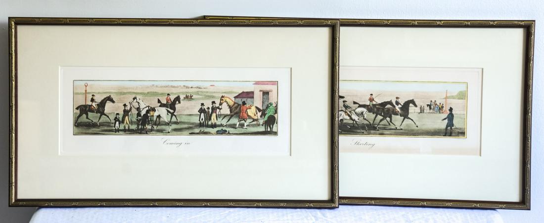 Pair Antique English Hand Colored Horse Engravings (1 of 6)