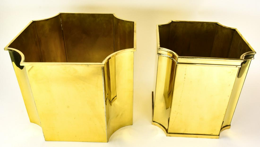 2 Vintage Mid Century Brass Planters (1 of 9)
