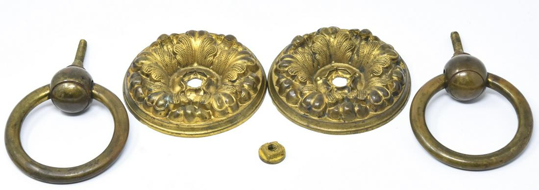 Pair Antique 19th C Ormolu Curtain Tie Backs (1 of 6)
