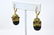 Pair Antique 14k Gold Onyx Garnet Earrings - 3