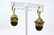 Pair Antique 14k Gold Onyx Garnet Earrings - 4