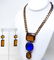 YSL Copper & Crystal Necklace & Pair Earrings