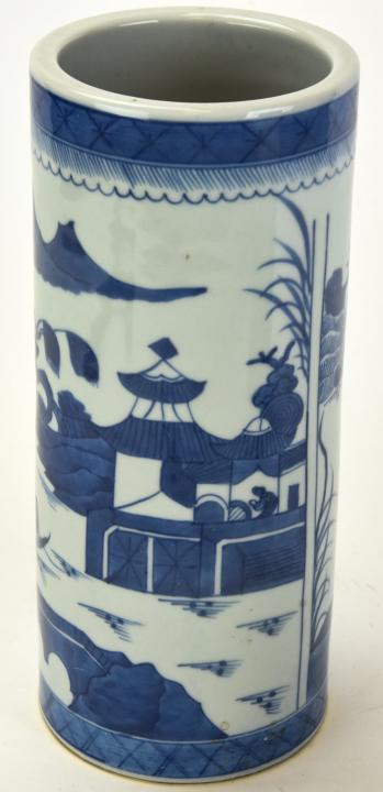 Chinese Blue White Canton Porcelain Hat Stand Vase (1 of 7)