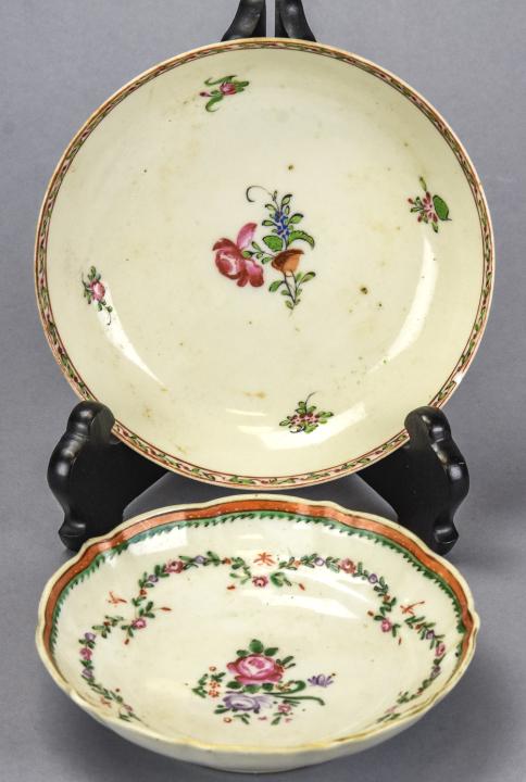Two 18th C Chinese Export Porcelain Floral Bowls (1 of 9)
