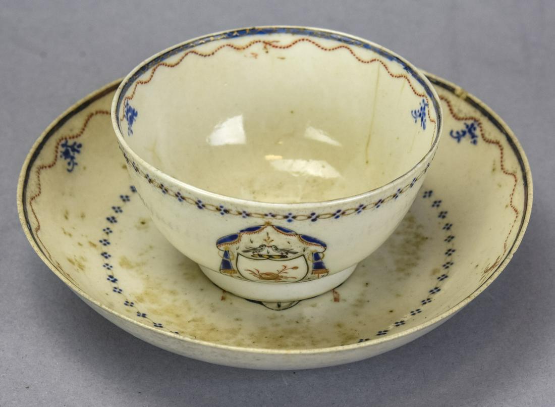 Antique 18th C Chinese Export Porcelain Cup Saucer (1 of 8)