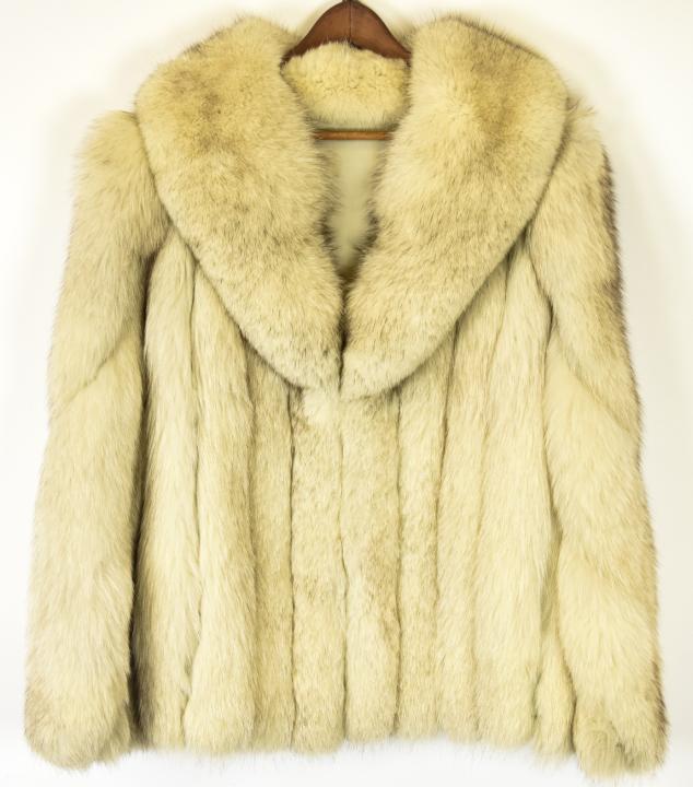 Contemporary Biased Cut Silver Fox Fur Jacket (1 of 10)