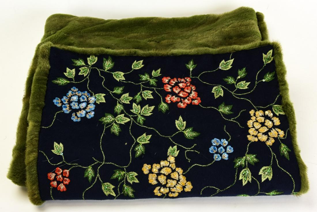 Contemporary Designer Dyed Chinchilla Fur Wrap (1 of 9)