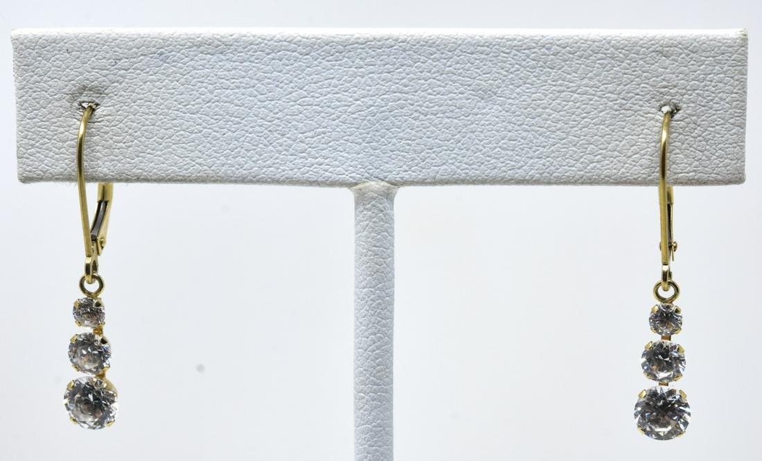 Pair Vintage 14kt Yellow Gold & Diamond Earrings (1 of 6)