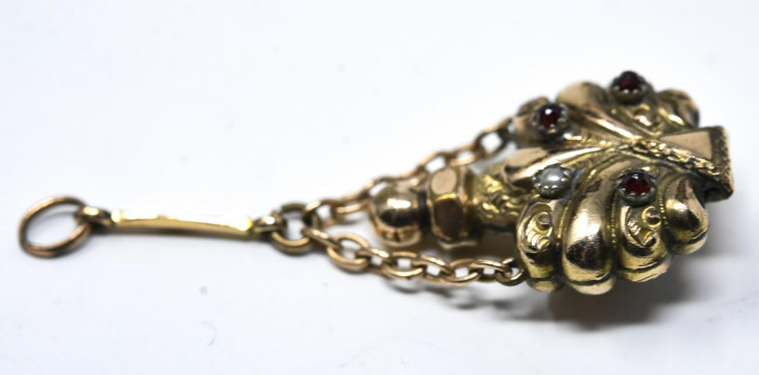 Antique 19th C Perfume Bottle Form Pendant / Fob (1 of 6)