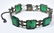 Art Deco Sterling Green Onyx & Marcasite Bracelet - 4