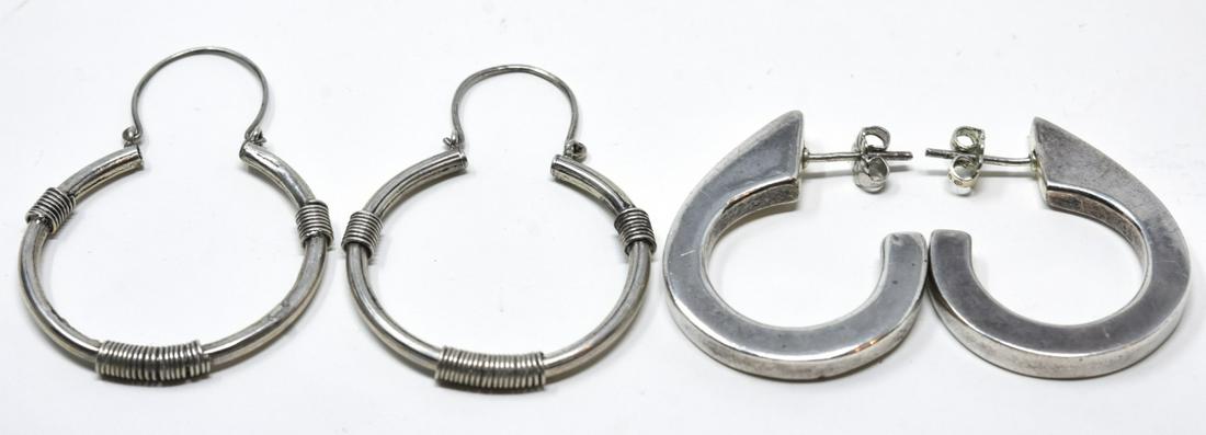 Two Pairs of Vintage Sterling Silver Hoop Earrings (1 of 6)