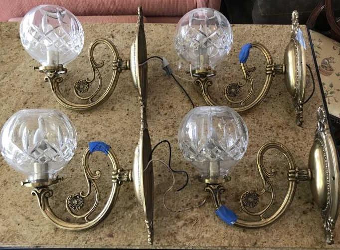Set of Four Waterford Crystal Wall Sconces (1 of 3)