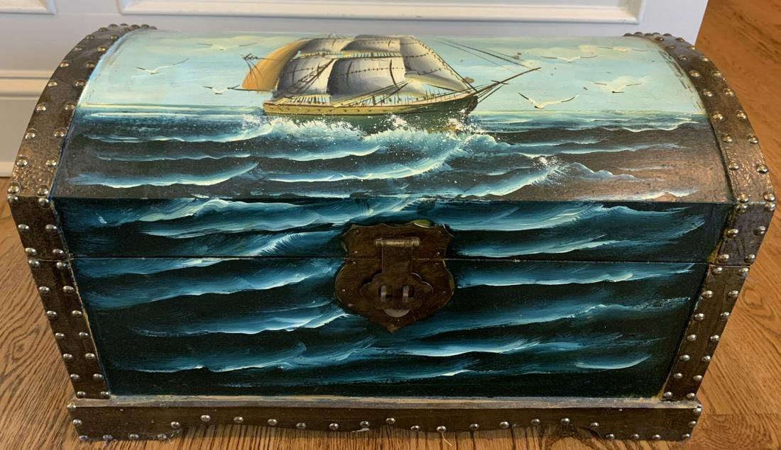 Hand Painted Nautical Domed Trunk (1 of 4)