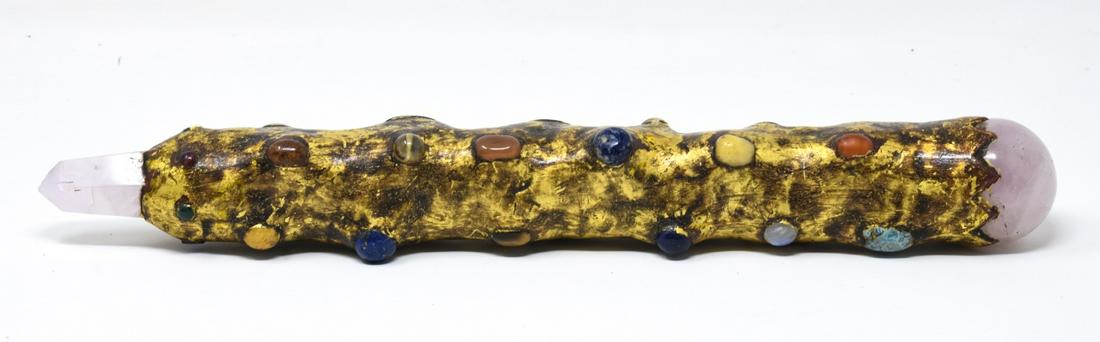 Indian Gem Stone Healing Stick w Moonstone & Ruby (1 of 7)