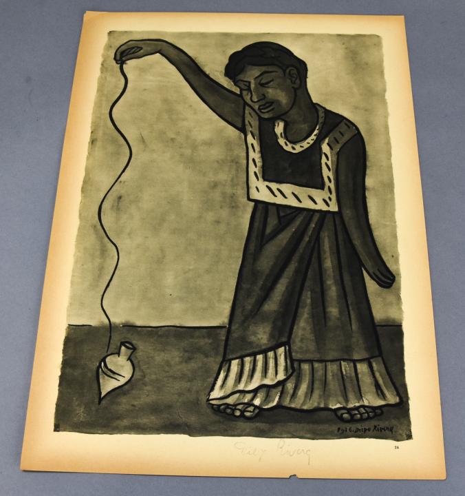 Diego Rivera Pencil Signed Lithograph1936: Diego Rivera (Mexico 1186-1957) Pencil Signed Lithograph1936. 17 inches x 13 inches