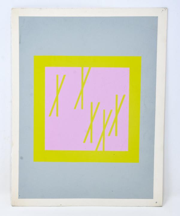 Josef Albers Silkscreen Interaction of Color 1963: Josef Albers Silkscreen Interaction of Color 1963. Silk screen / serigraph from the important Albers project "Interaction of Color", published in 1963 by Yale University Press in a limited edition. Me