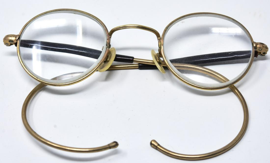 C 1970 Vintage Child's Cataract Glasses: C 1970 Vintage Child's Cataract Glasses. Pair measures 4.25 inches in width.
