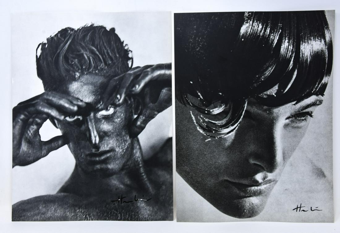2 Herb Ritts Signed Black & White Photographs: 2 Herb Ritts Signed Black & White Photographs. 2 black and white photographs by Herb Ritts, signed by the artist. One of male face which measures 13.75 inches x 10.75 inches.