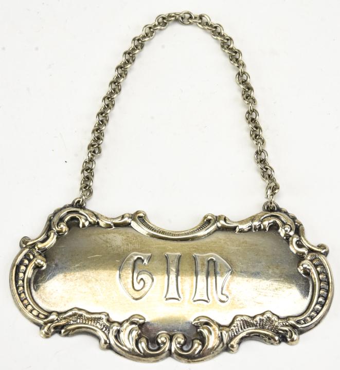 Gorham Sterling Silver Decanter Label for Gin (1 of 8)