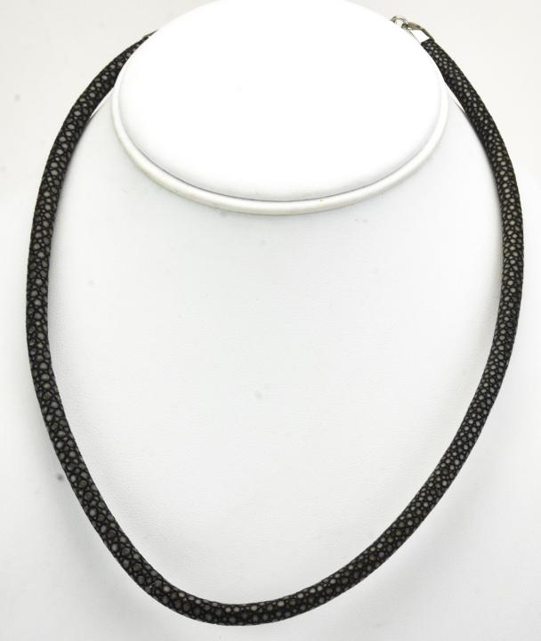 Sterling Silver & Shark Skin Shagreen Necklace (1 of 5)