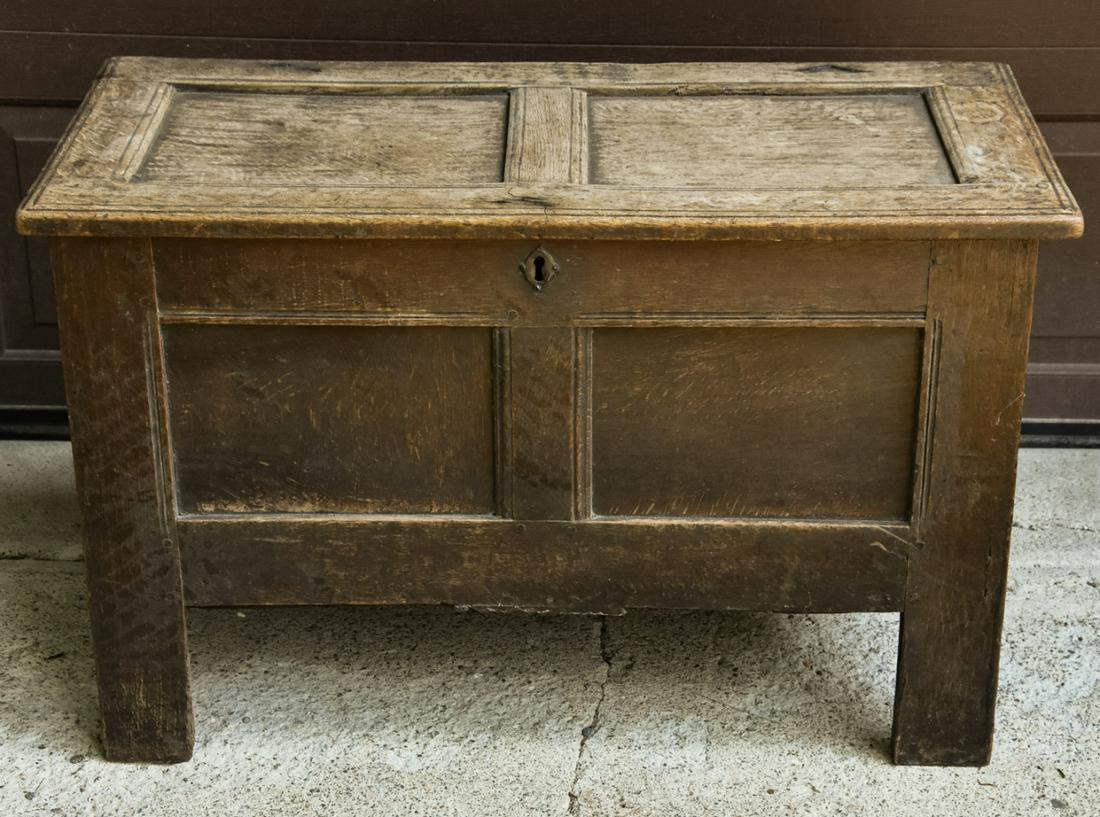 Antique 18th C American Wooden Trunk (1 of 7)