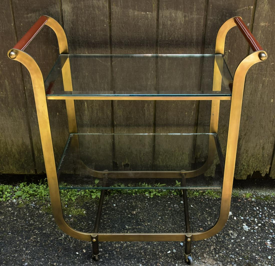 Contemporary Bronze and Leather Bar Cart (1 of 4)
