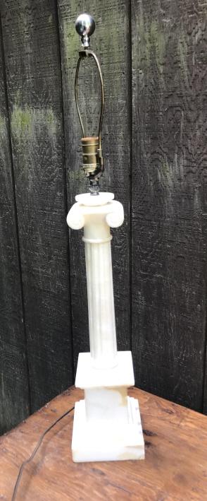 Hand Carved Marble Doric Column Style Lamp (1 of 4)