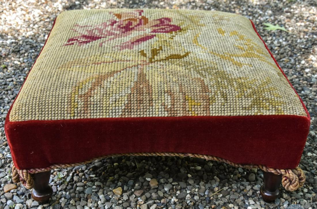 Antique 19th C Needlepoint Tapestry Ottoman (1 of 5)