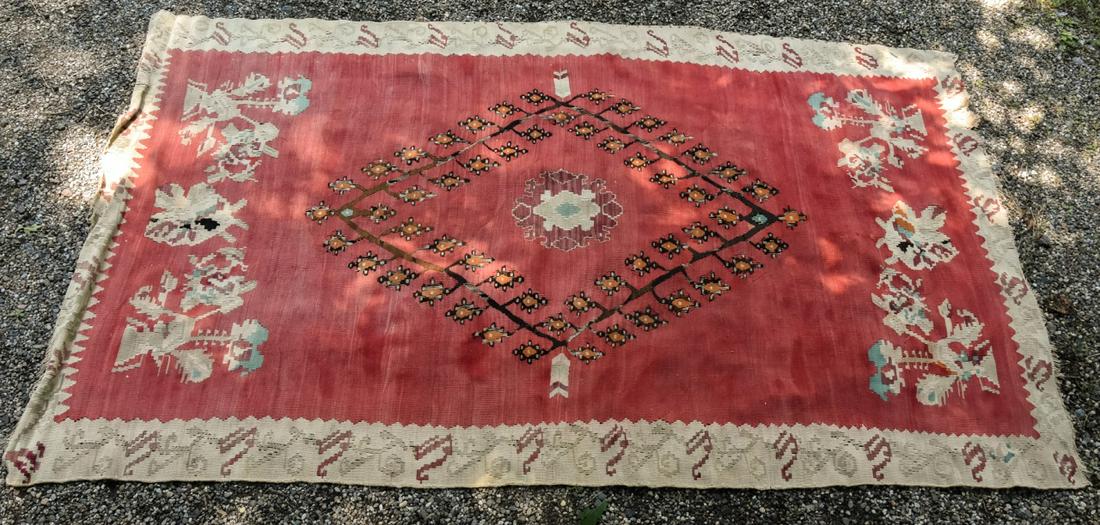 Antique Turkish Kilim Pattern Floral Motif Carpet (1 of 7)
