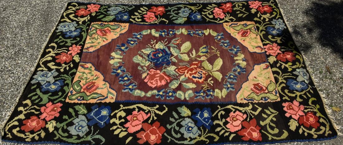 Antique Turkish Kilim Pattern Floral Motif Carpet (1 of 7)