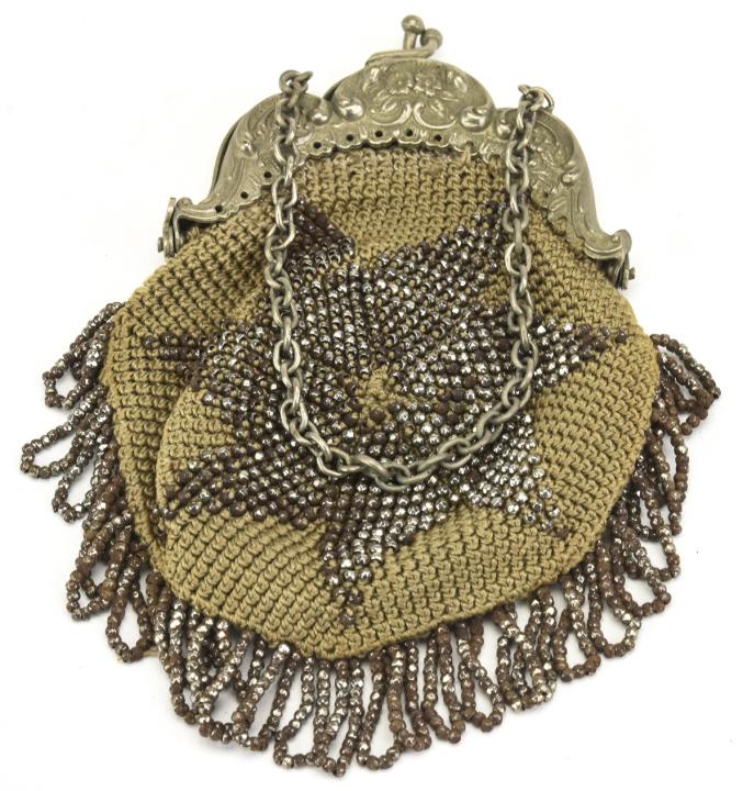 Antique 19th C Purse w Cut Steel Bead Work (1 of 7)