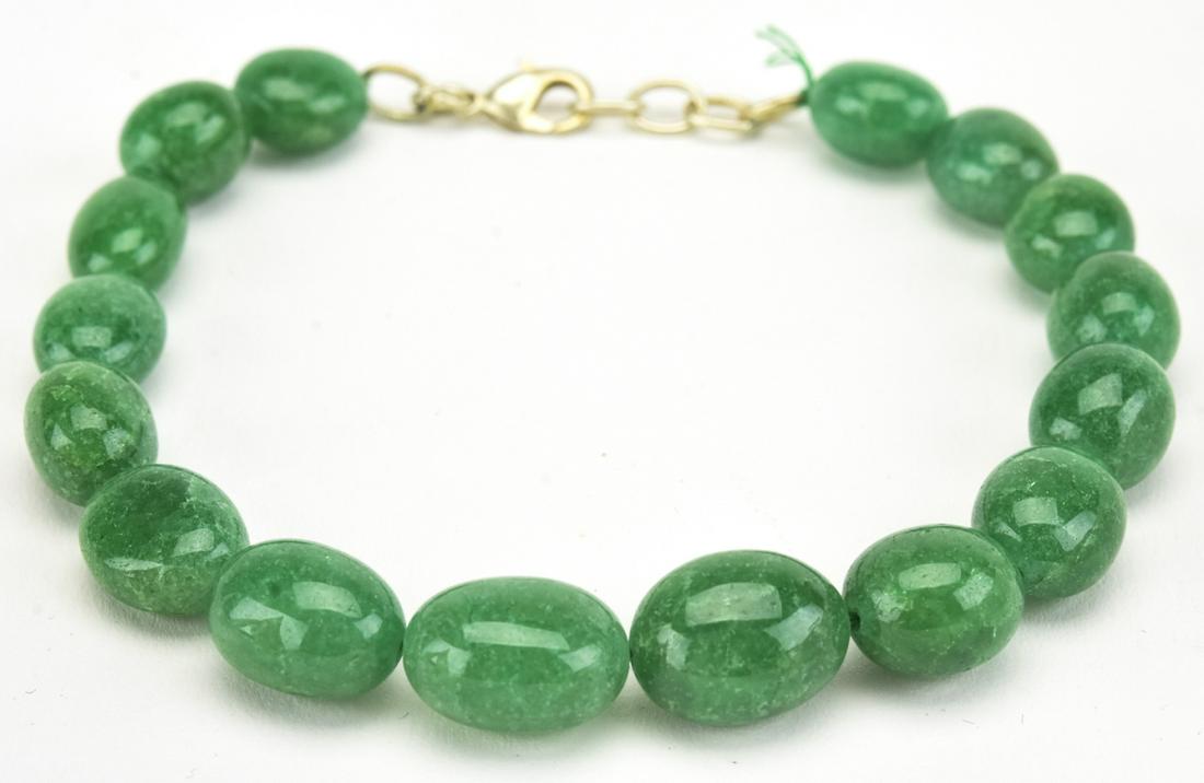 Bracelet w 140 Carats of Carved Emeralds (1 of 6)