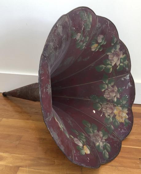 Antique Hand Painted Victrola Horn (1 of 3)