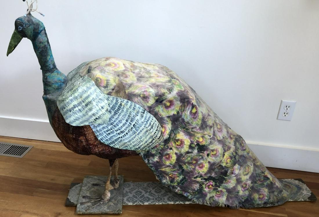 Artisan Made Paper Mache Life Size Peacock (1 of 5)