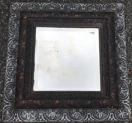 Antique 19th C Two Tone Framed Mirror w Silvering (1 of 4)