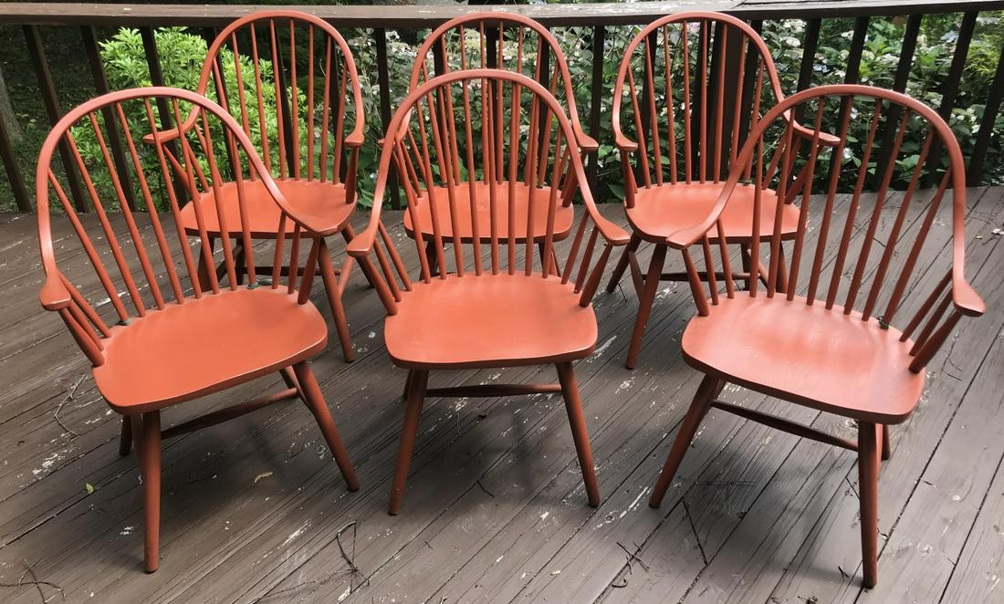 Set of Six Mid Century Modern Barrel Back Armchair (1 of 4)