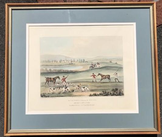 Antique Framed English Horse & Hound Hunt Print (1 of 5)