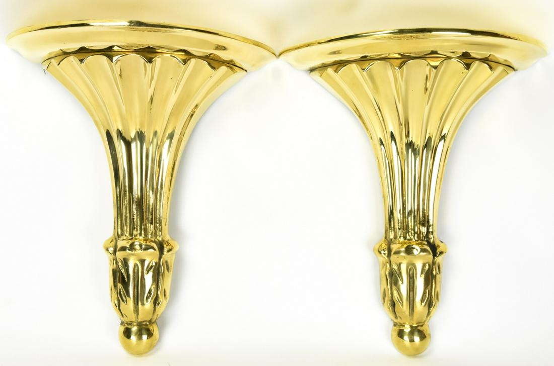 Pair Neoclassical Style Gilt Brass Wall Brackets (1 of 5)