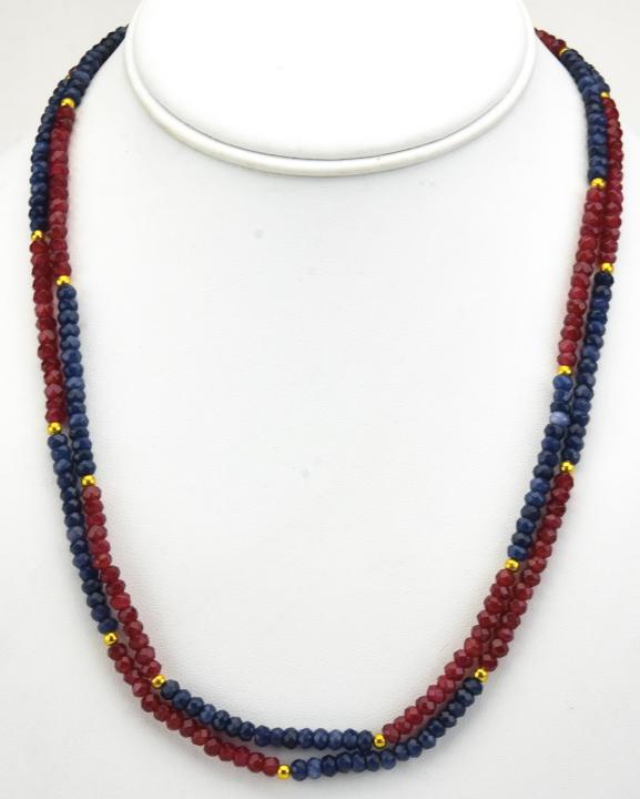 Pair of Necklaces w 100 Carats of Ruby & Sapphires (1 of 5)