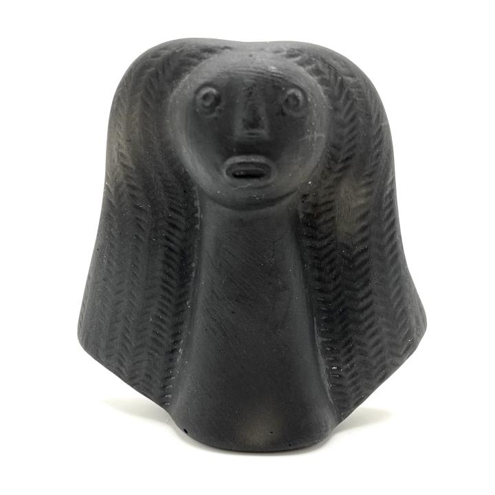 Black Porcelain Mid Century Modern Face Bust (1 of 5)