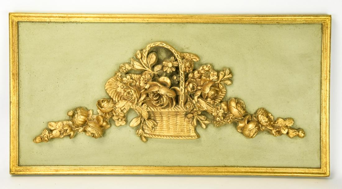 Cast Plaster Gilded Hand Painted Hanging Plaque (1 of 8)