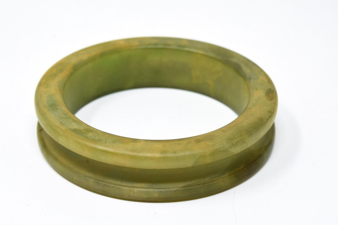 Pair of Spinach Green Bakelite Bangle Bracelets (1 of 8)