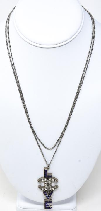 Chanel "LOVE" Crystal Double Strand Necklace (1 of 8)