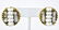 Hobe Gold Tone Art Glass & Milk Glass Clip Earring