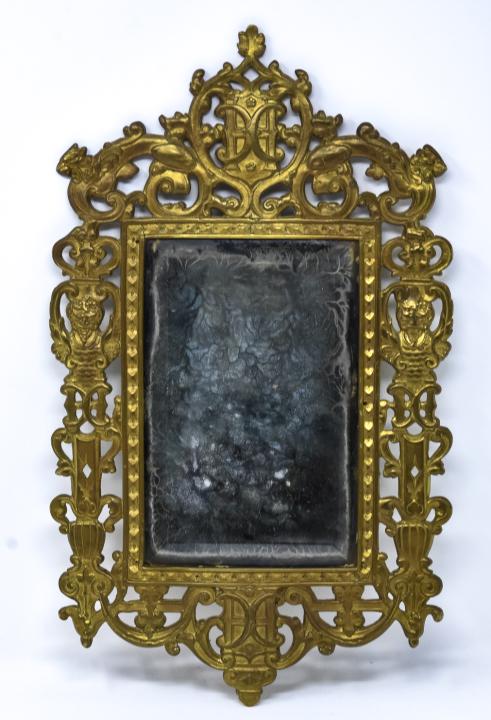 Antique 19th C Baroque Gothic Style Ormolu Mirror (1 of 6)