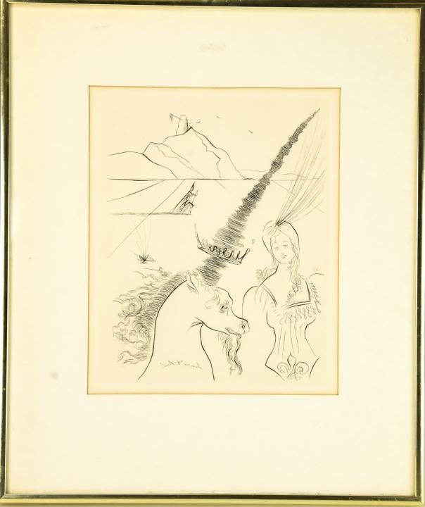 Salvatore Dali Etching The Lady and the Unicorn (1 of 8)